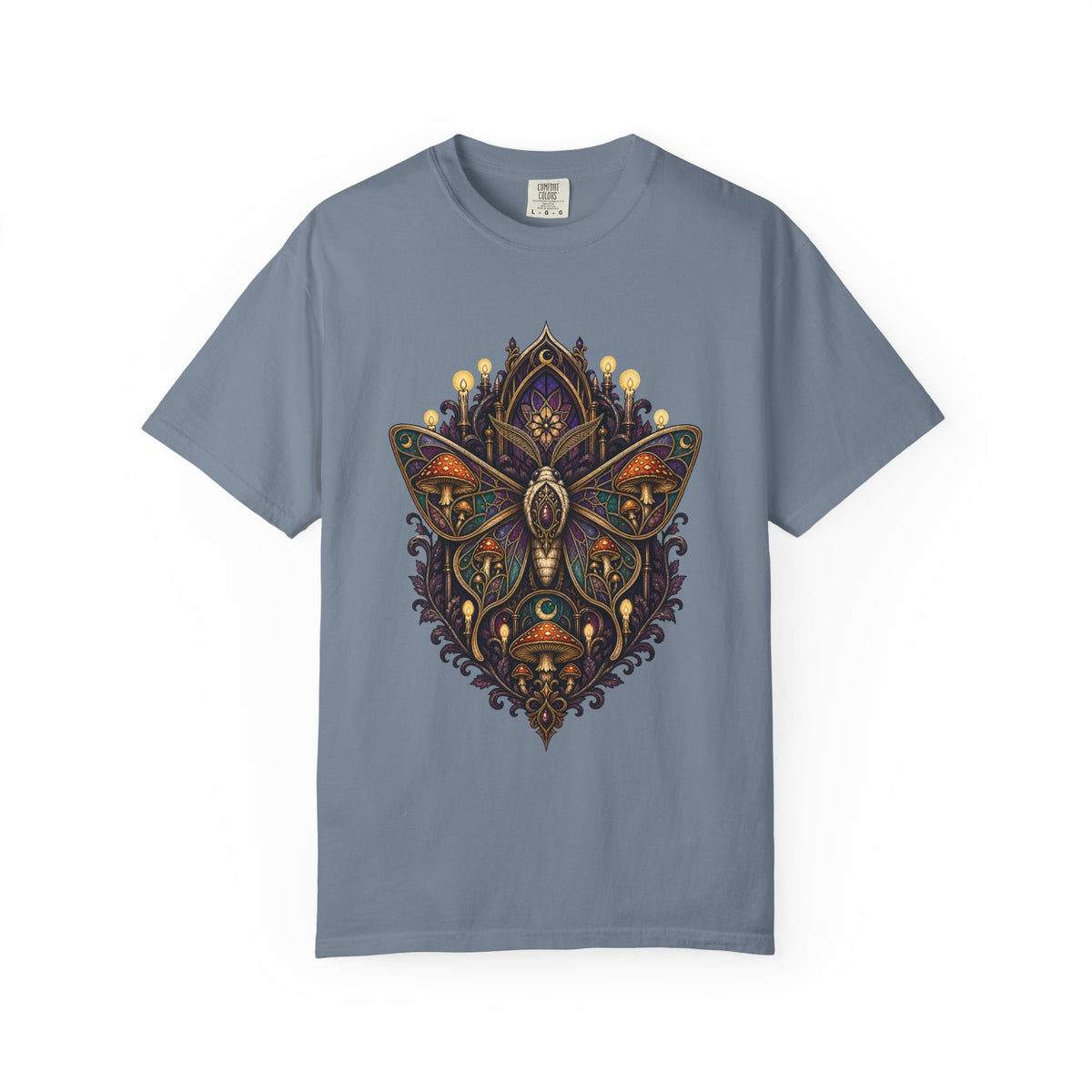 Gothic Mushroom Cathedral Moth T-Shirt Graphic