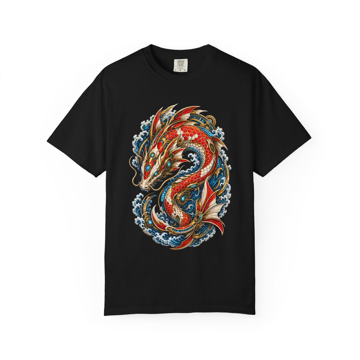 Retro Future Koi Dragon T-Shirt Graphic