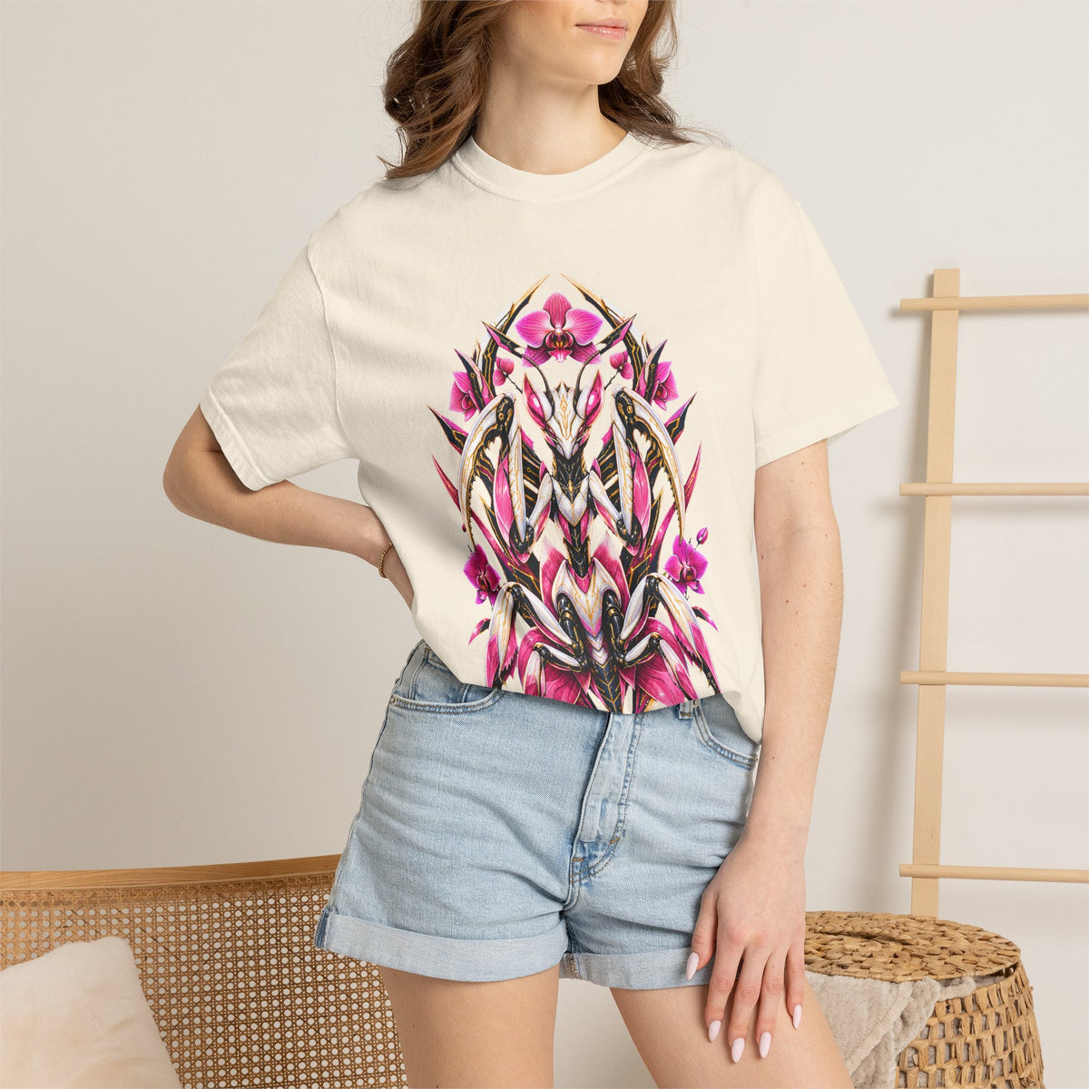 Cyber Orchid Mantis Graphic T-Shirt