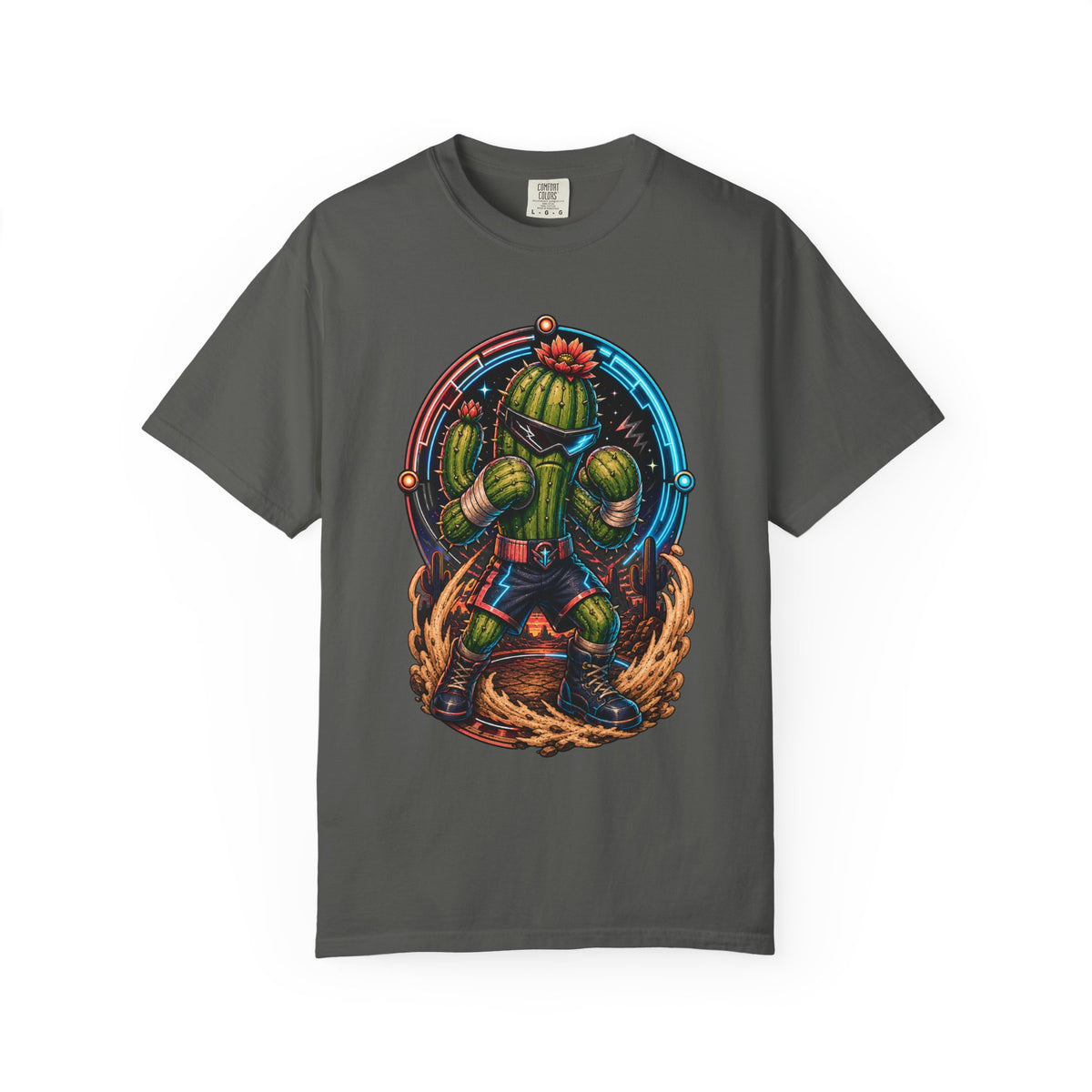 Cyber Cactus Boxer T-Shirt Graphic