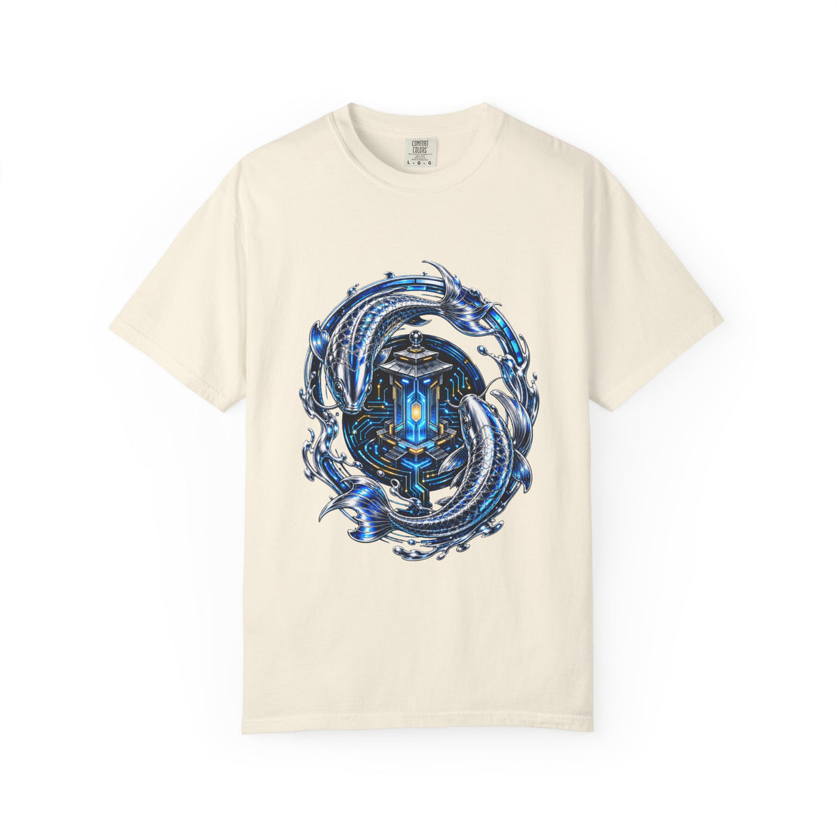 Chrome Koi Data Shrine T-Shirt Graphic