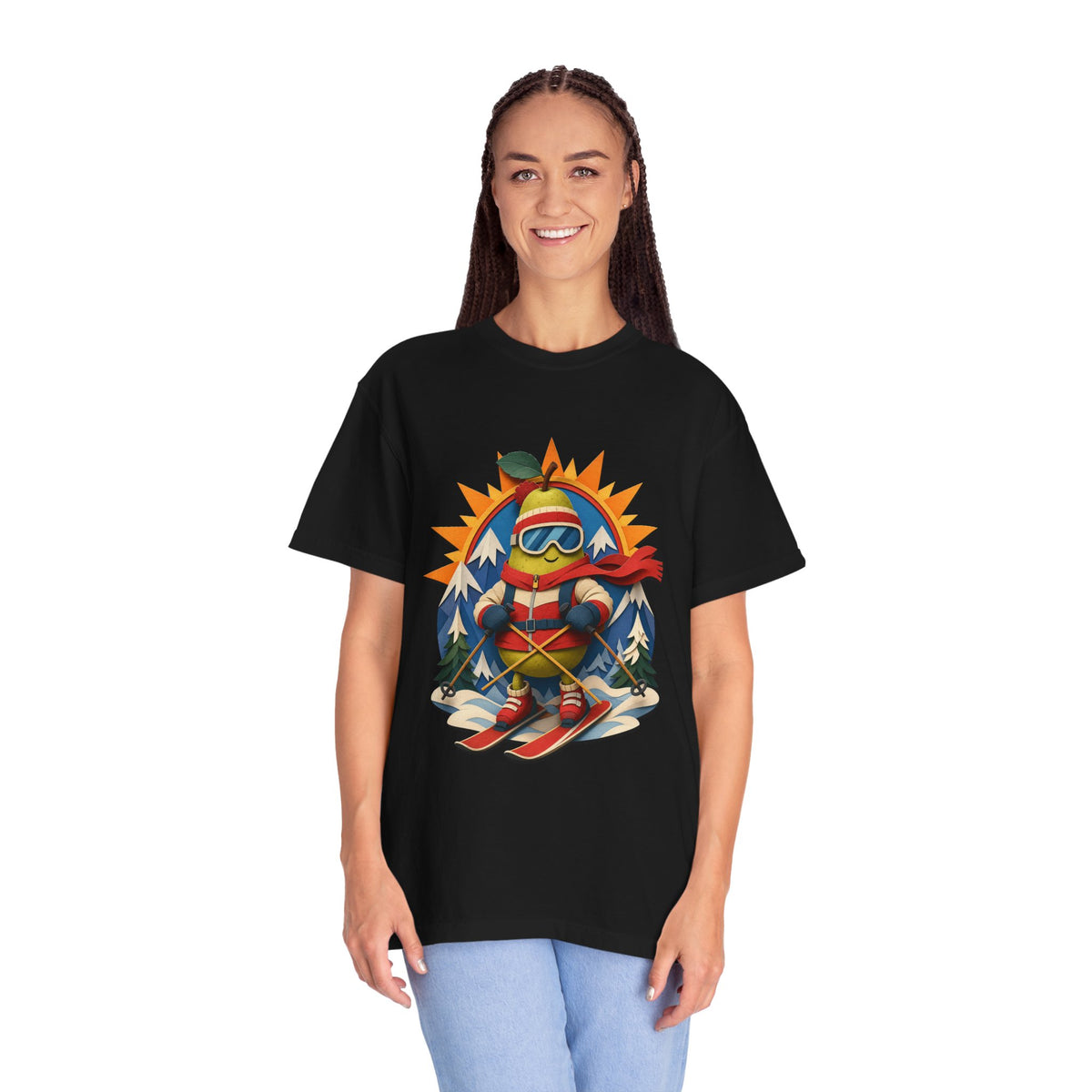 Paper Cut Ski Pear Mountain T-Shirt Graphic