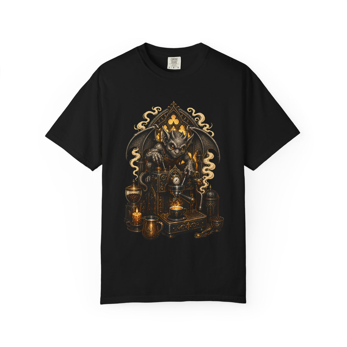 Gothic Espresso Gargoyle T-Shirt Graphic