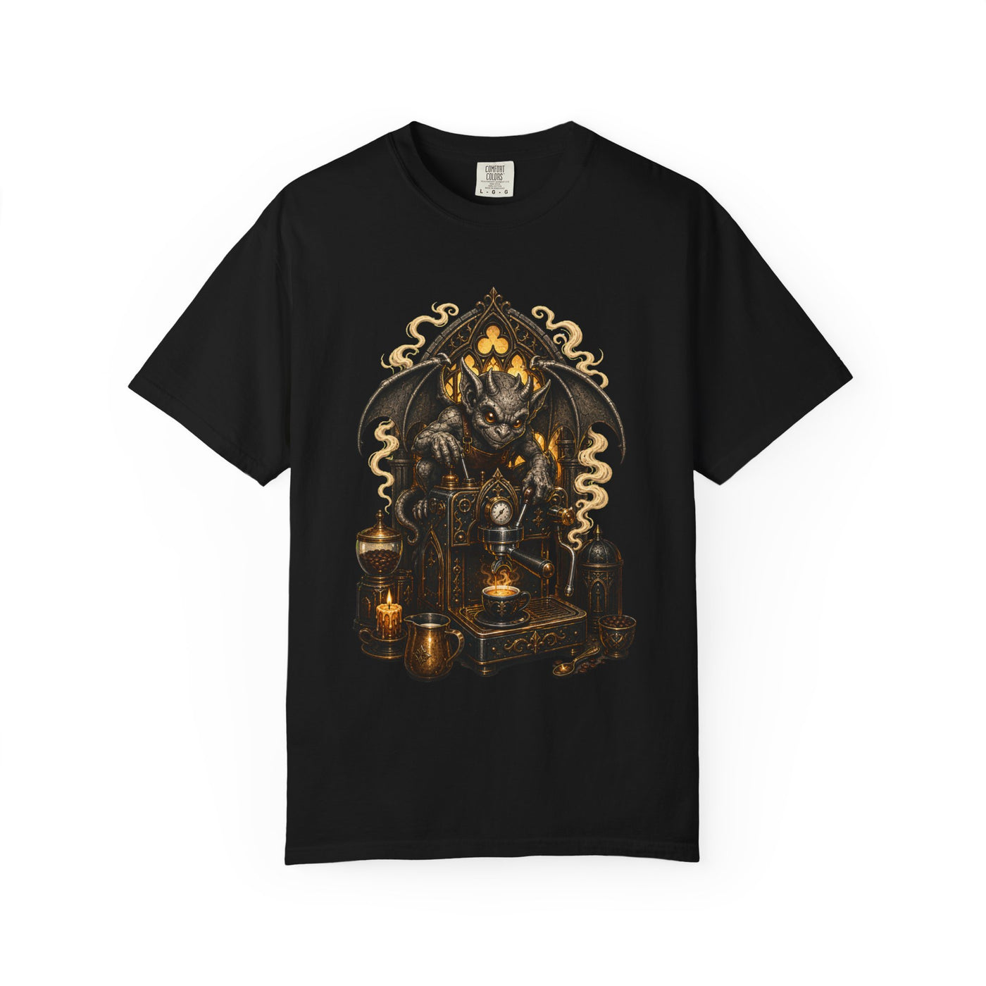 Gothic Espresso Gargoyle T-Shirt Graphic