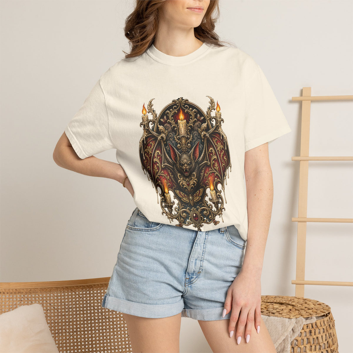 Baroque Candle Bat Graphic Tee