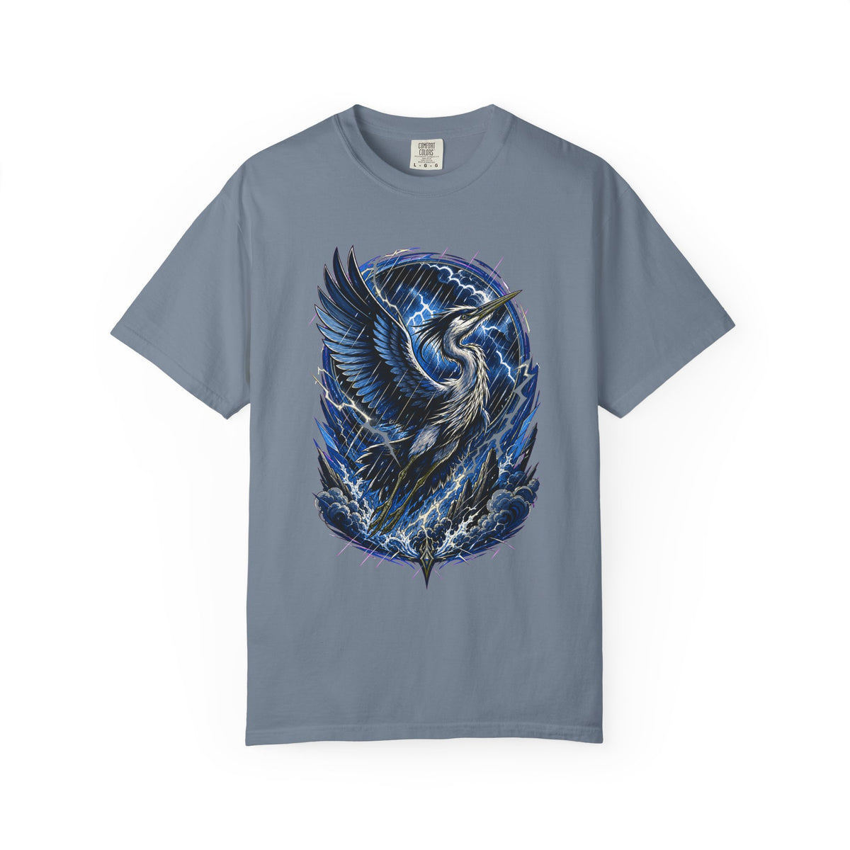 Retro Storm Heron T-Shirt Graphic