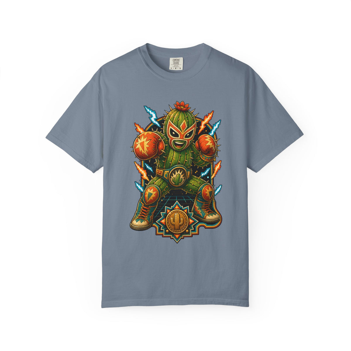 Retro Arcade Cactus Wrestler T-Shirt Graphic