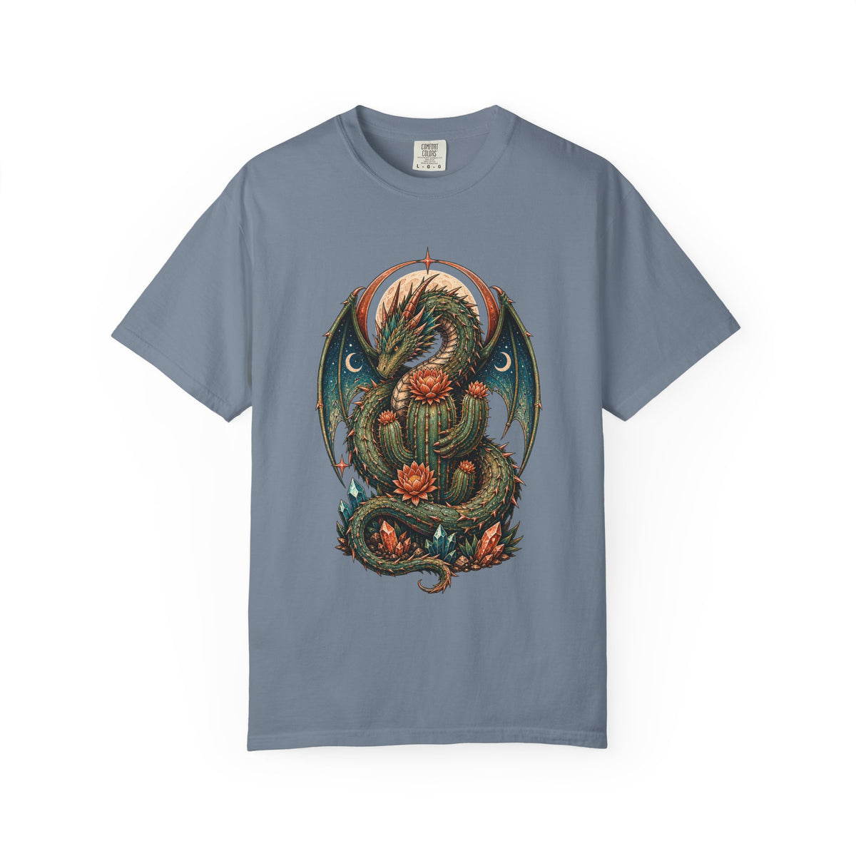Cactus Dragon Desert Night Graphic T-Shirt