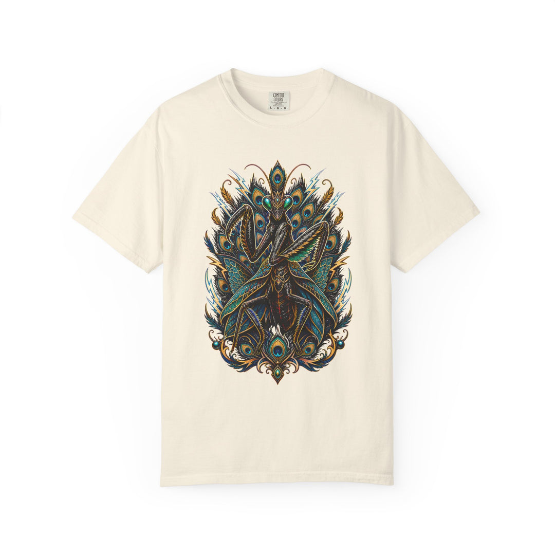 Velvet Thunder Peacock Mantis Graphic Tee