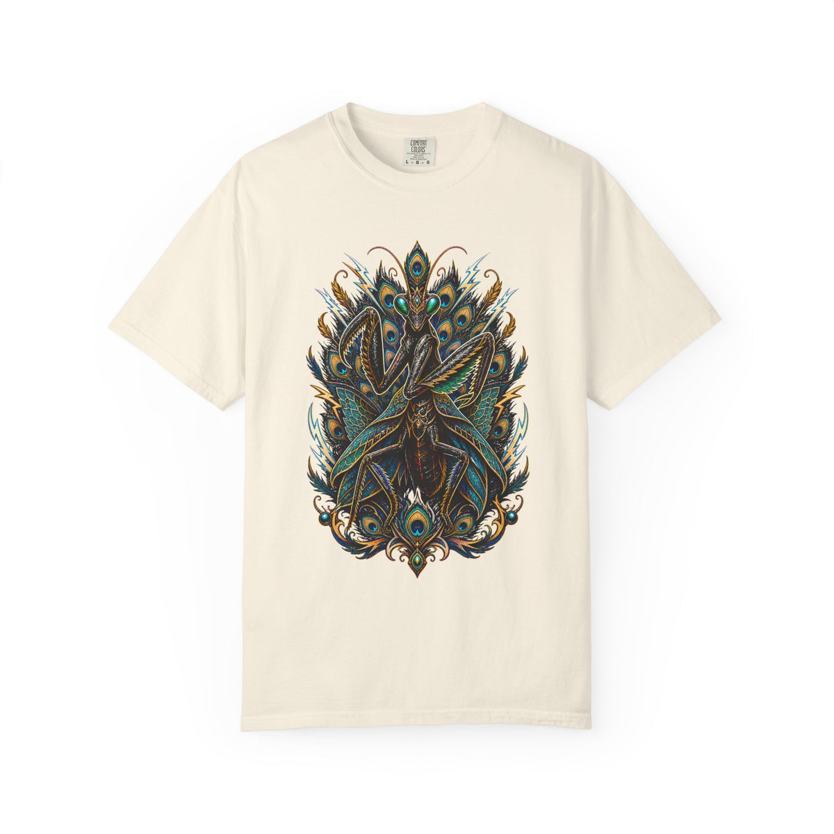 Velvet Thunder Peacock Mantis Graphic Tee