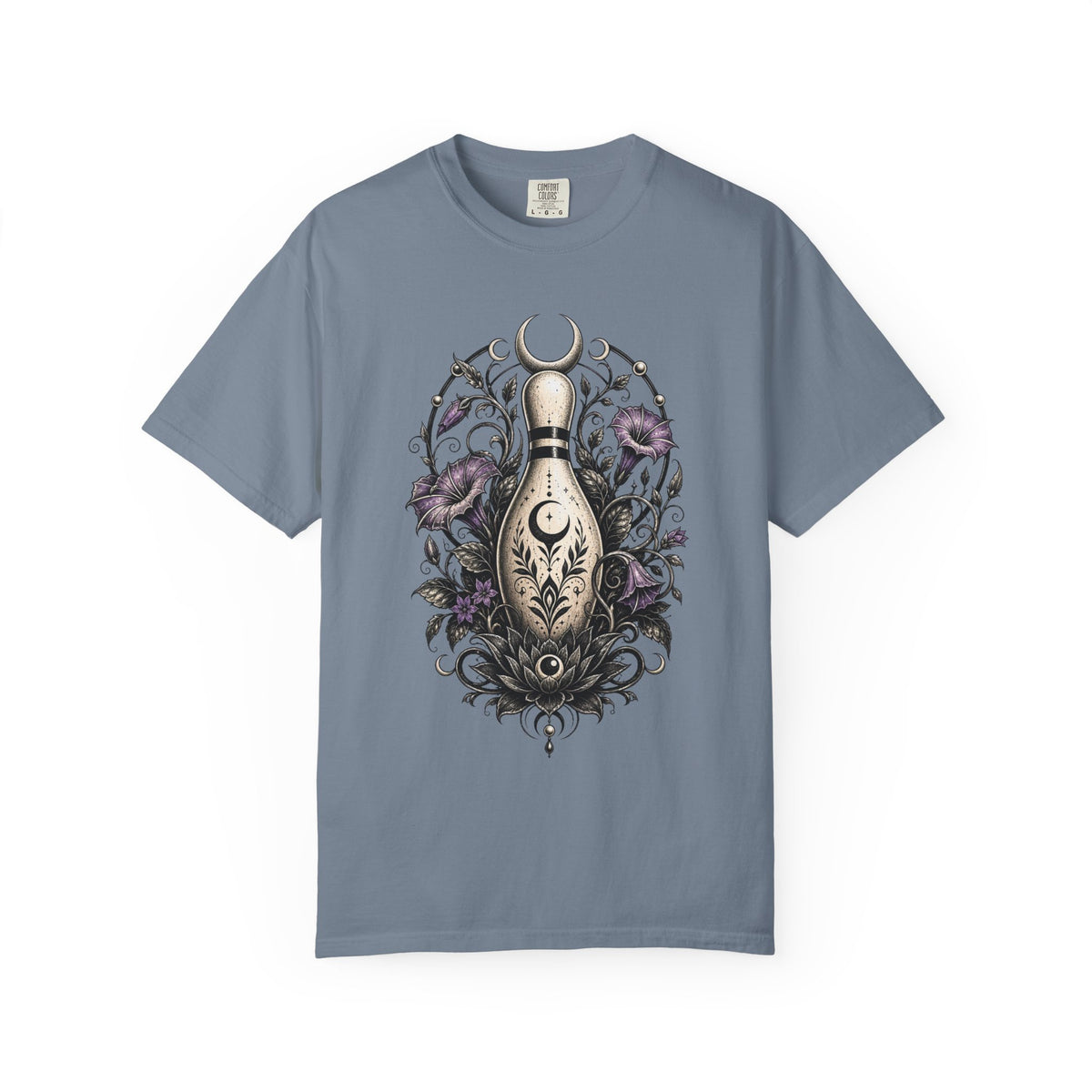 Blackwork Moonlit Garden Bowling Relic T-Shirt Graphic