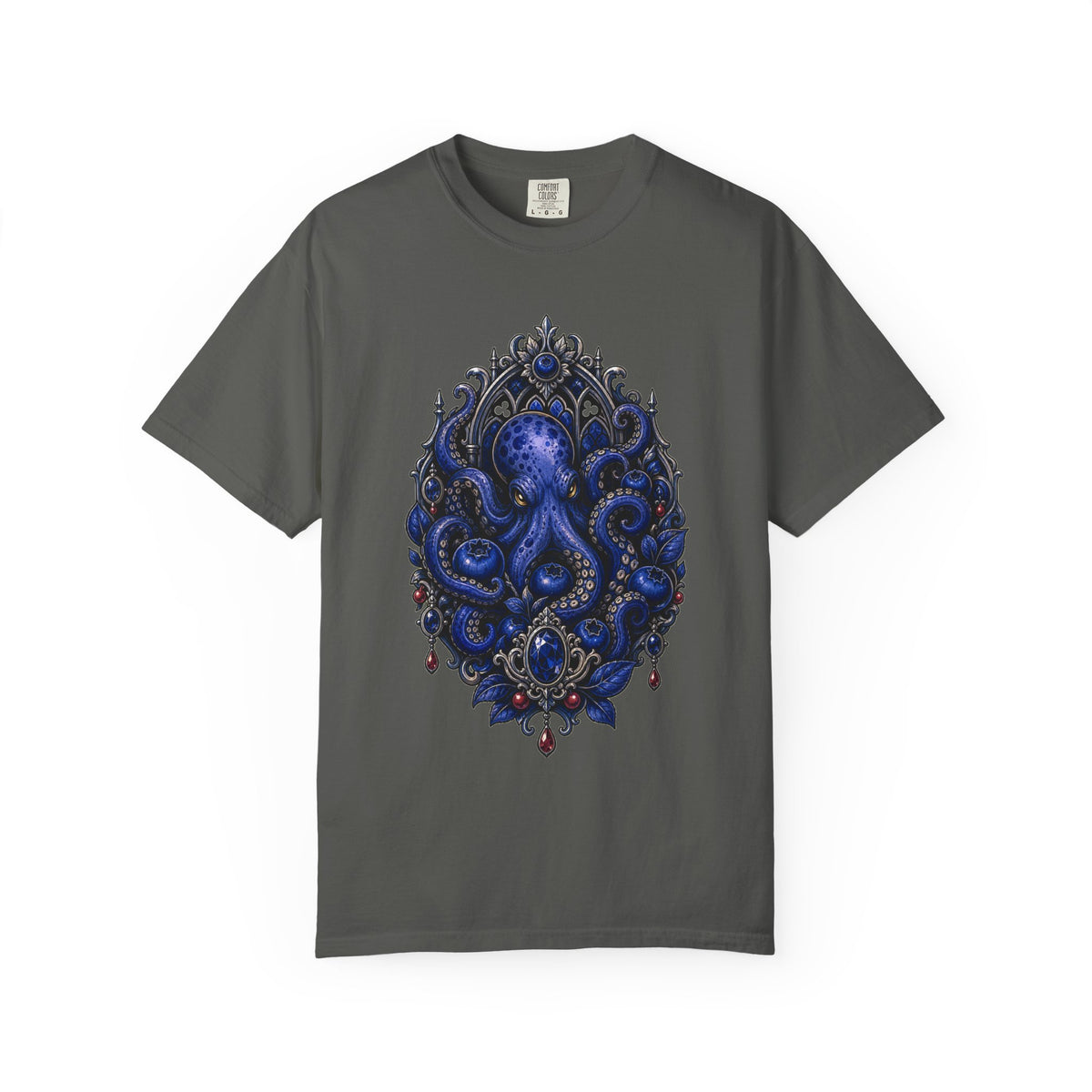 Gothic Blueberry Octopus Reliquary T-Shirt Graphic