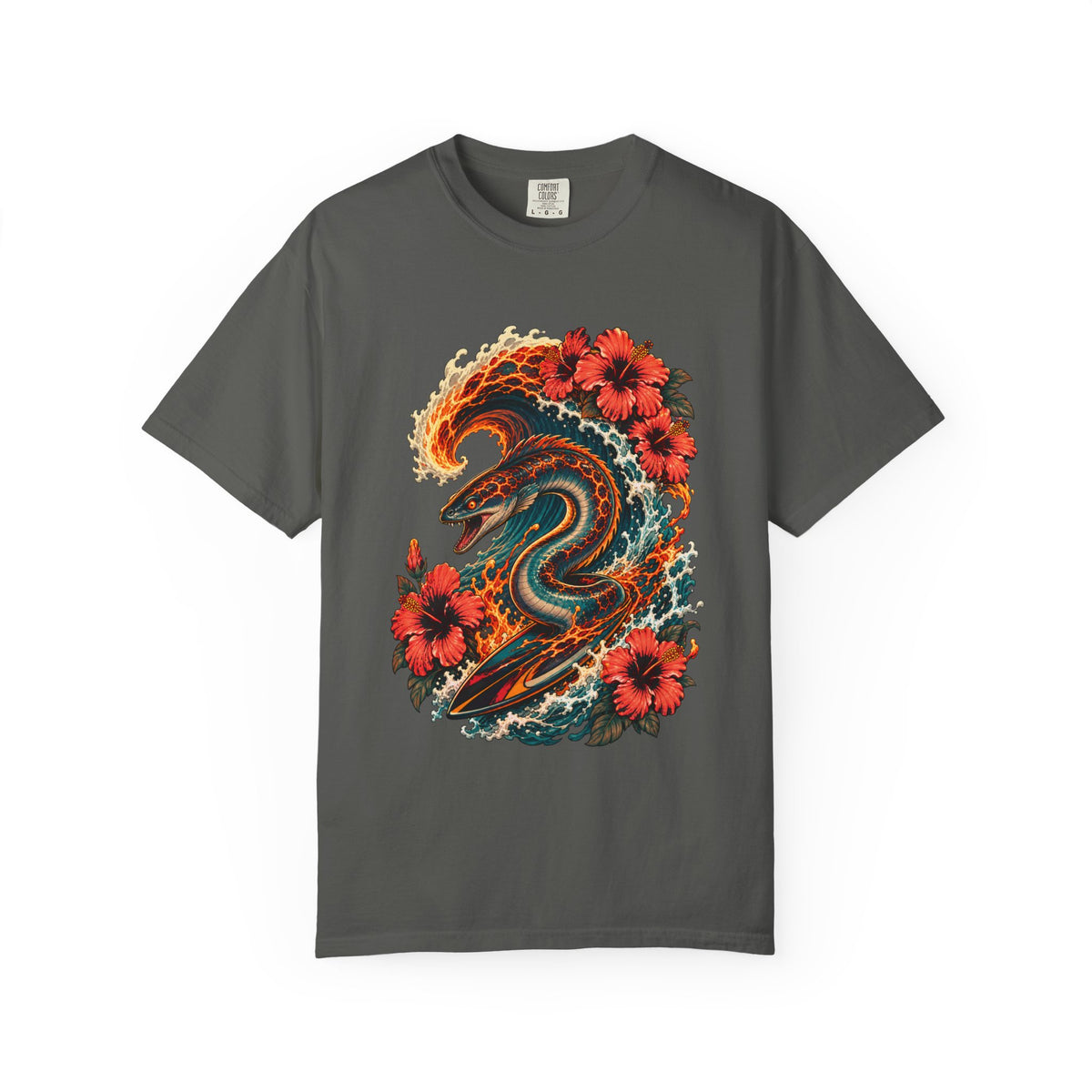 Hibiscus Lava Eel Surfer Graphic Tee