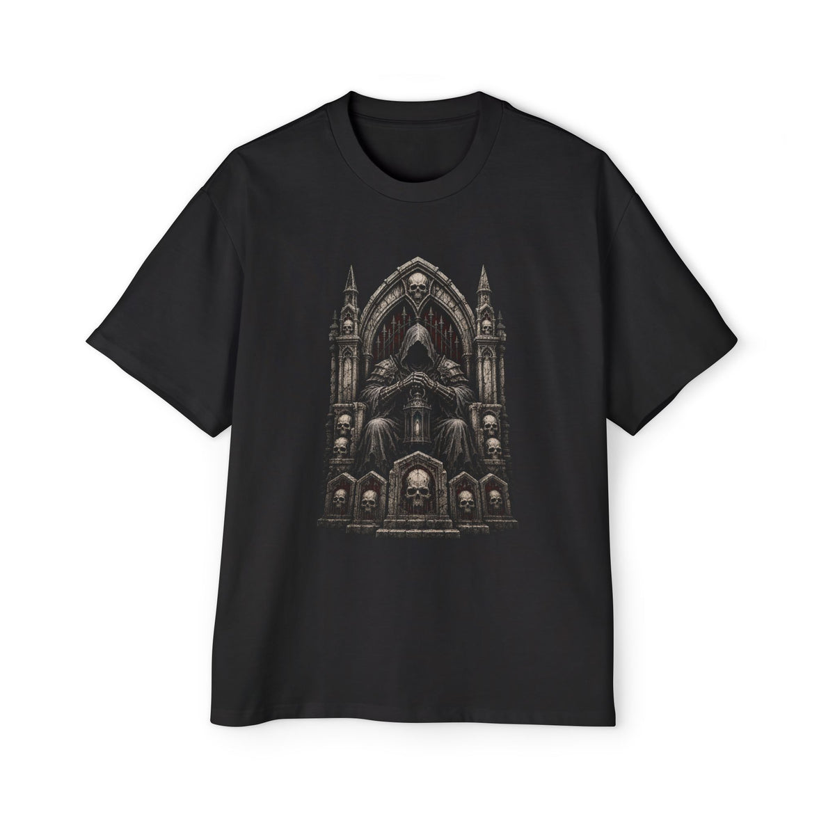Hooded Tomb Sentinel Heavy Oversized Gothic Tee