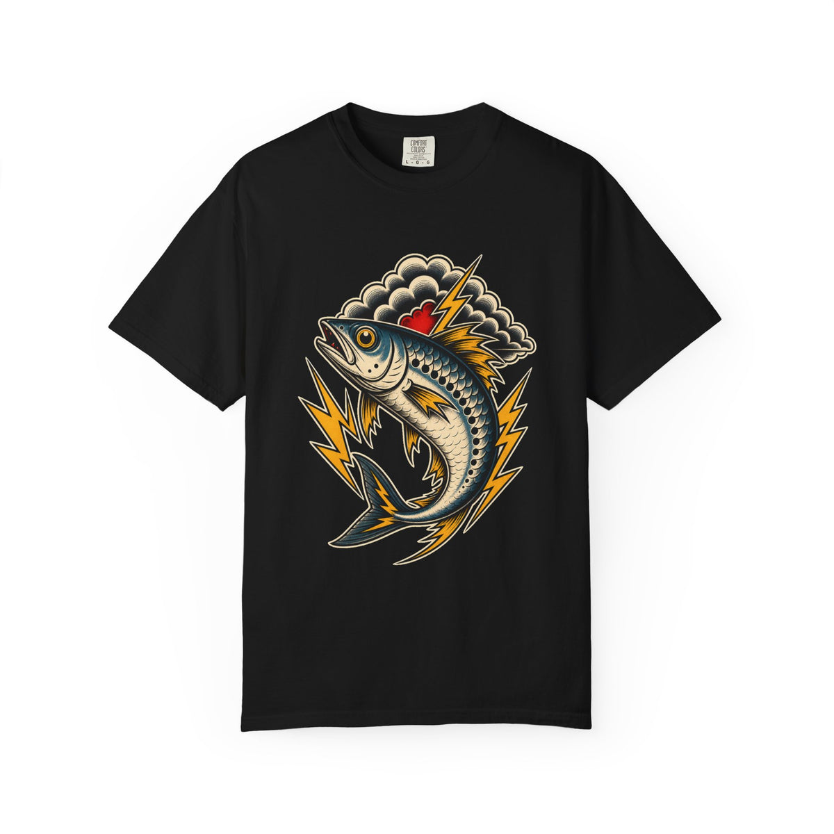 Tattoo Flash Thunder Sardine T-Shirt Graphic