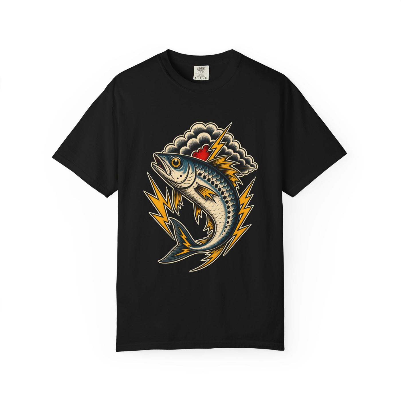 Tattoo Flash Thunder Sardine T-Shirt Graphic
