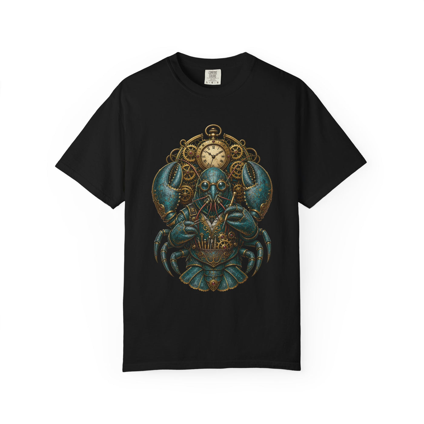 Verdigris Lobster Clockmaker T-Shirt Graphic
