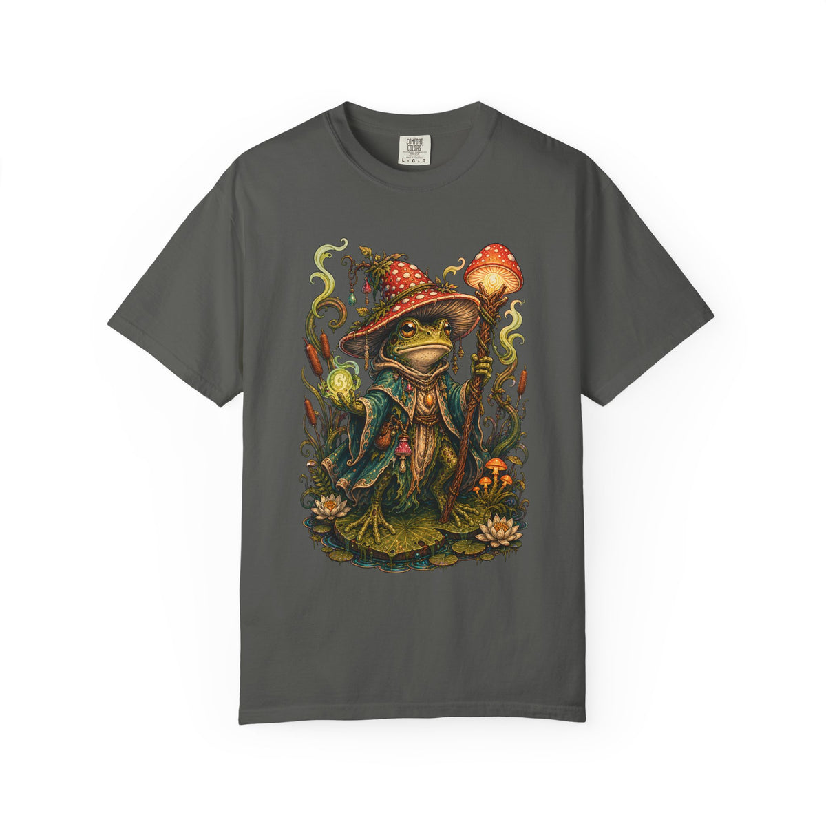 Mushroom Bog Wizard Frog Graphic T-Shirt