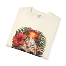 Tropical Hibiscus Skull Graphic T-Shirt