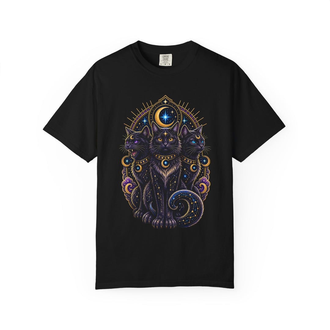 Three-Headed Cosmic Cat T-Shirt Graphic