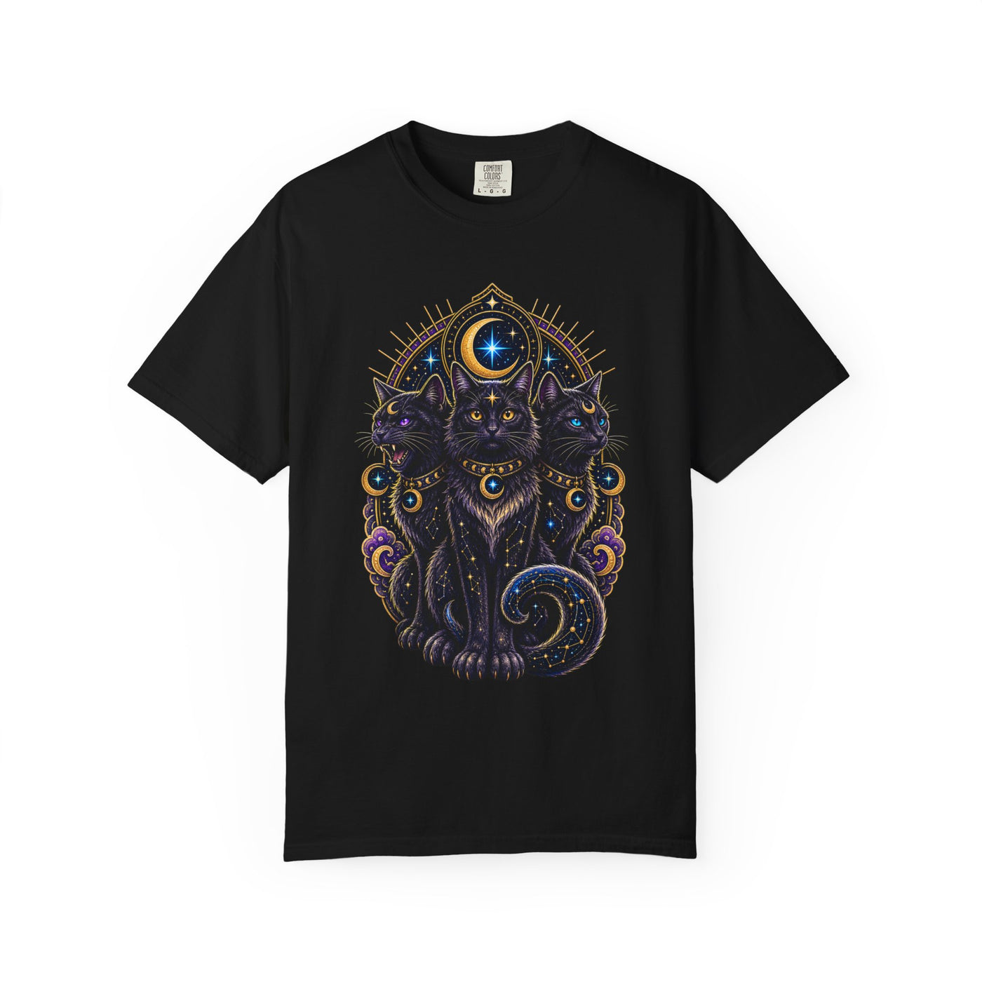 Three-Headed Cosmic Cat T-Shirt Graphic