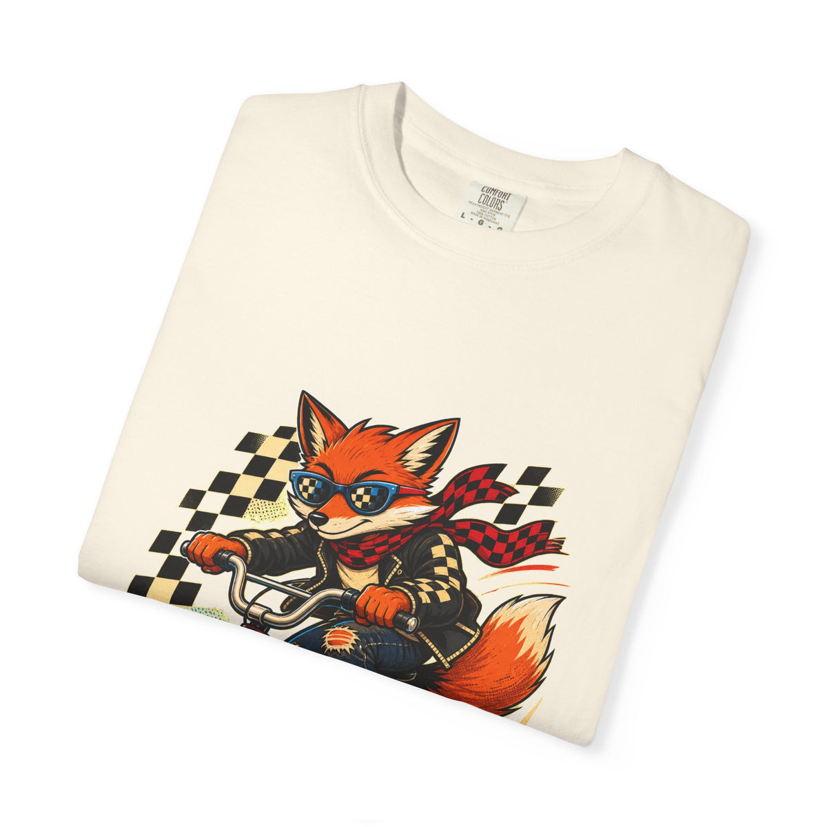 Checkerboard Alley Fox Cyclist T-Shirt Graphic