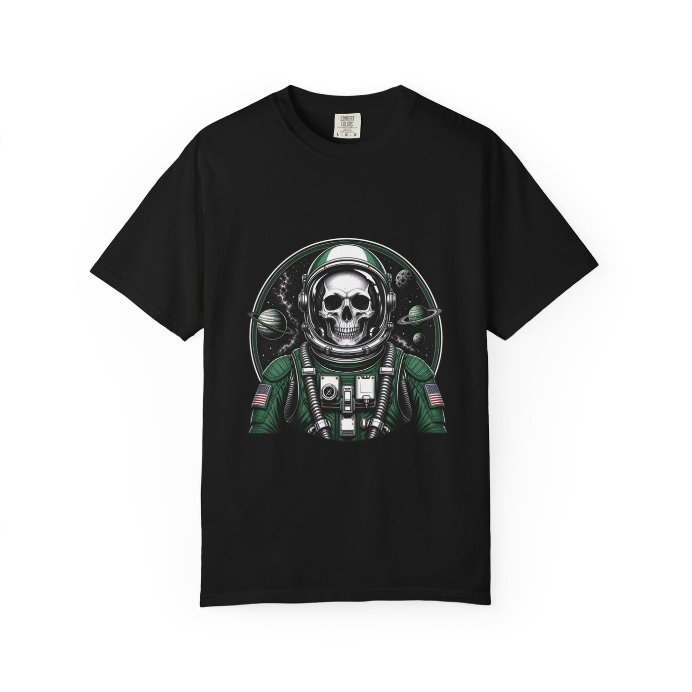 Astronaut Skull Cosmic Badge T-Shirt Graphic