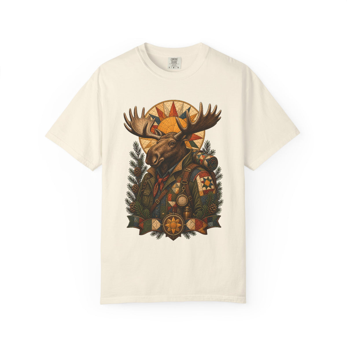 Solar Patchwork Moose Ranger Graphic Tee