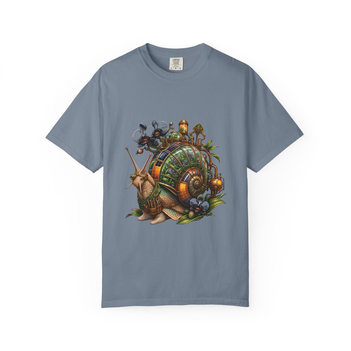 Solarpunk Orchid Snail Graphic Tee