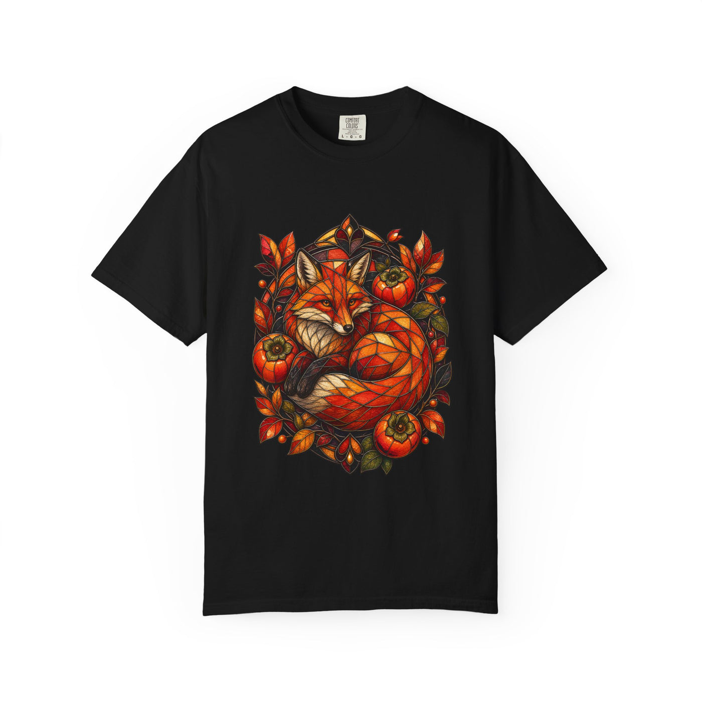 Stained Glass Persimmon Fox Graphic Tee