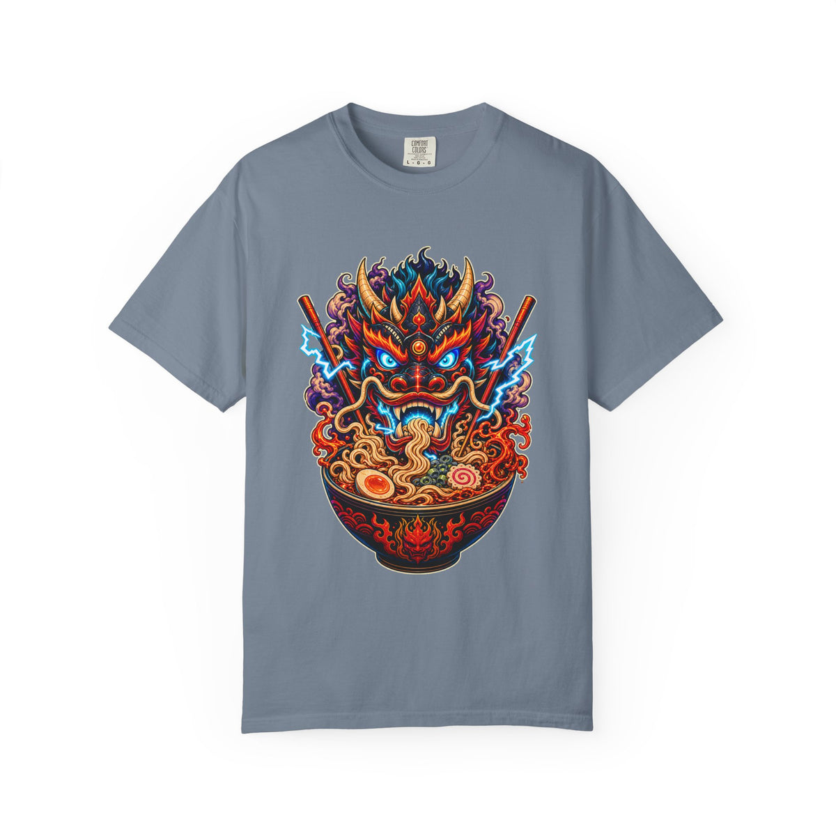 Neon Ramen Dragon Mask Graphic Tee