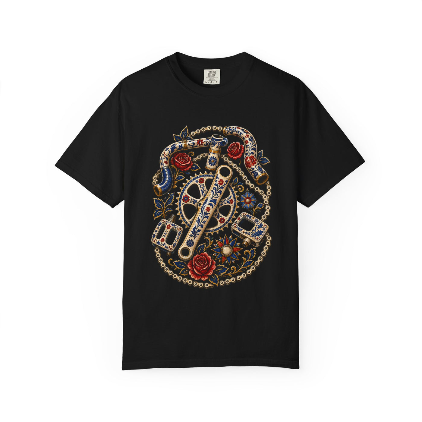 Folk Tattoo Ceramic Bicycle Parts T-Shirt Graphic