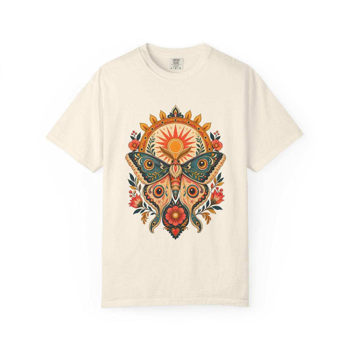 Folk Sun Moth Crest T-Shirt Graphic