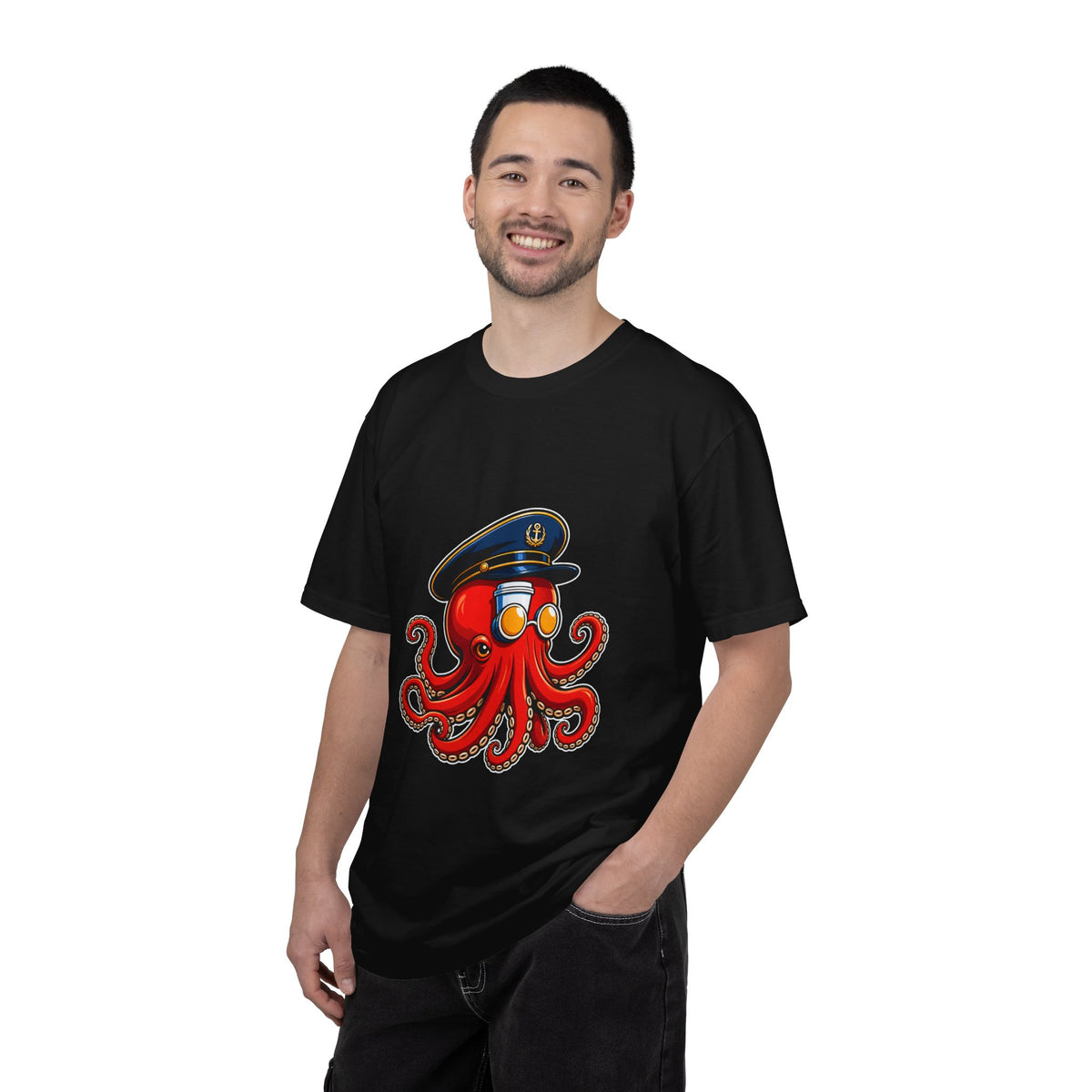 Captain Octopus Nautical Mascot T-Shirt Graphic