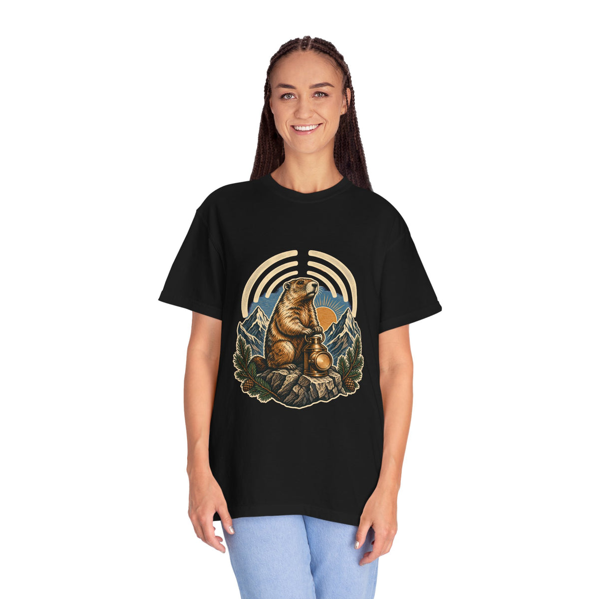 Woodcut Alpine Marmot Graphic Tee