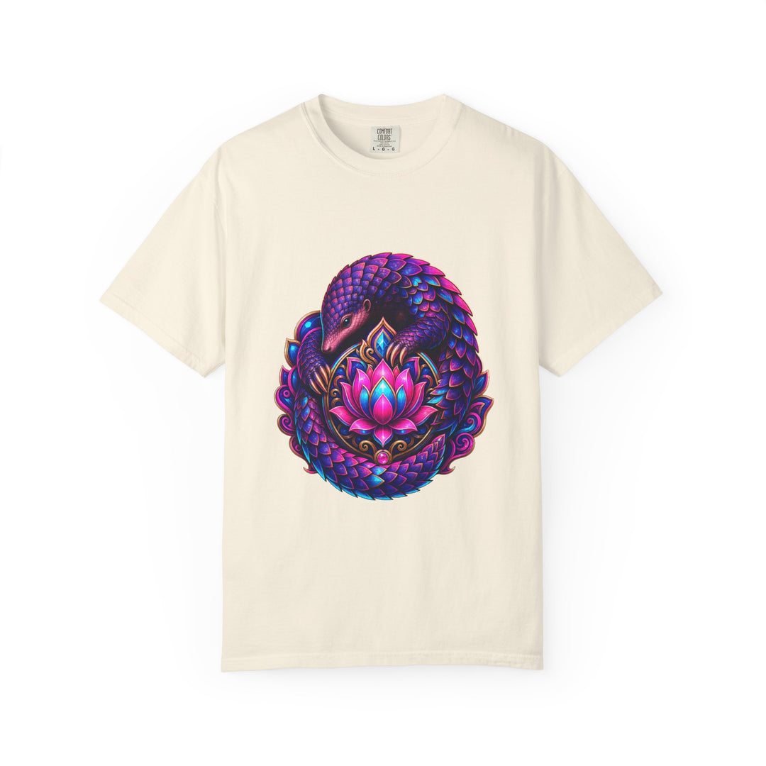 Neon Lotus Pangolin Graphic Tee