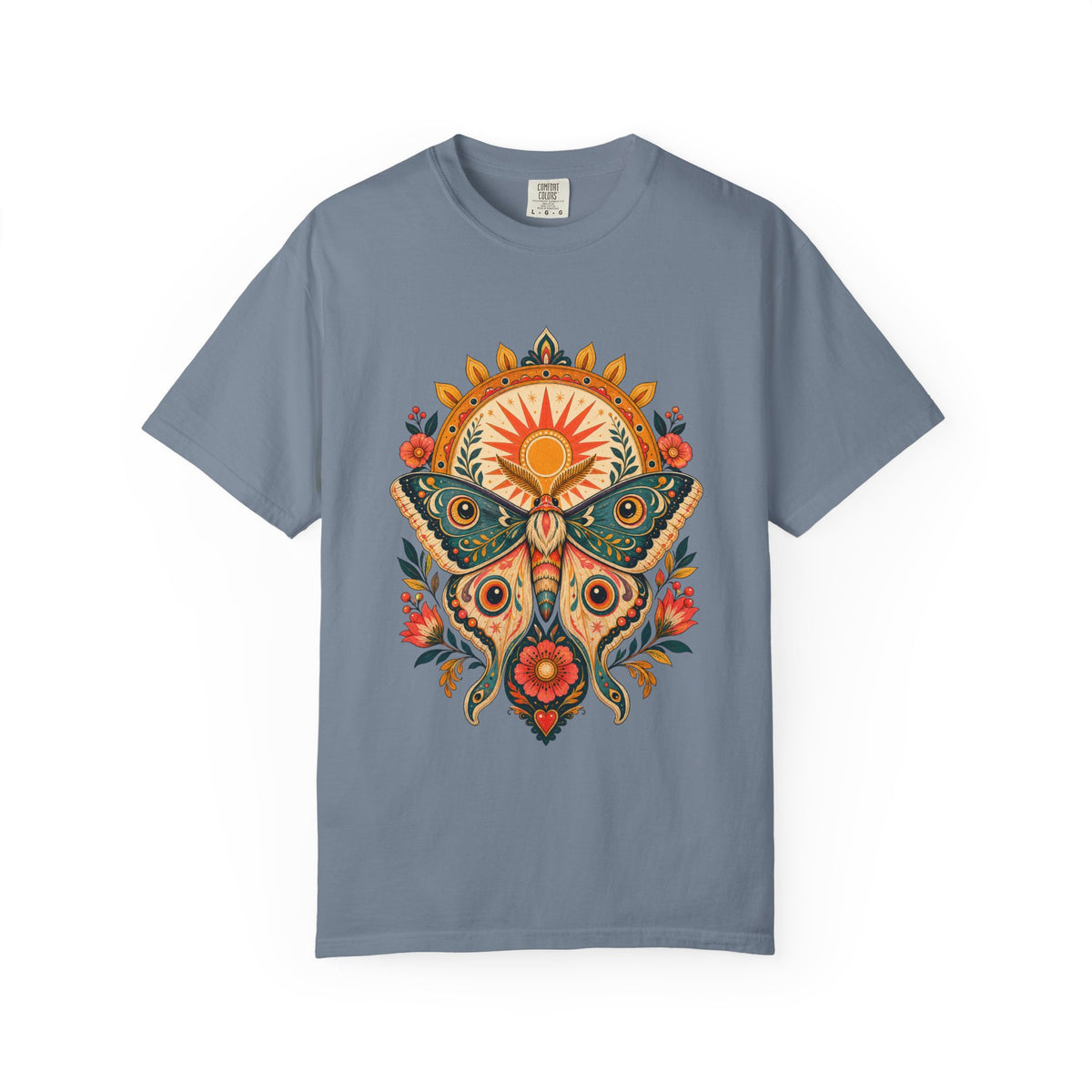 Folk Sun Moth Crest T-Shirt Graphic