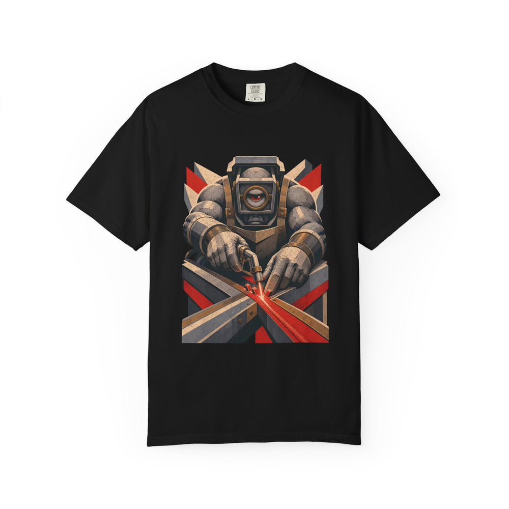 Cyclops Foundryman graphic on a Black tee