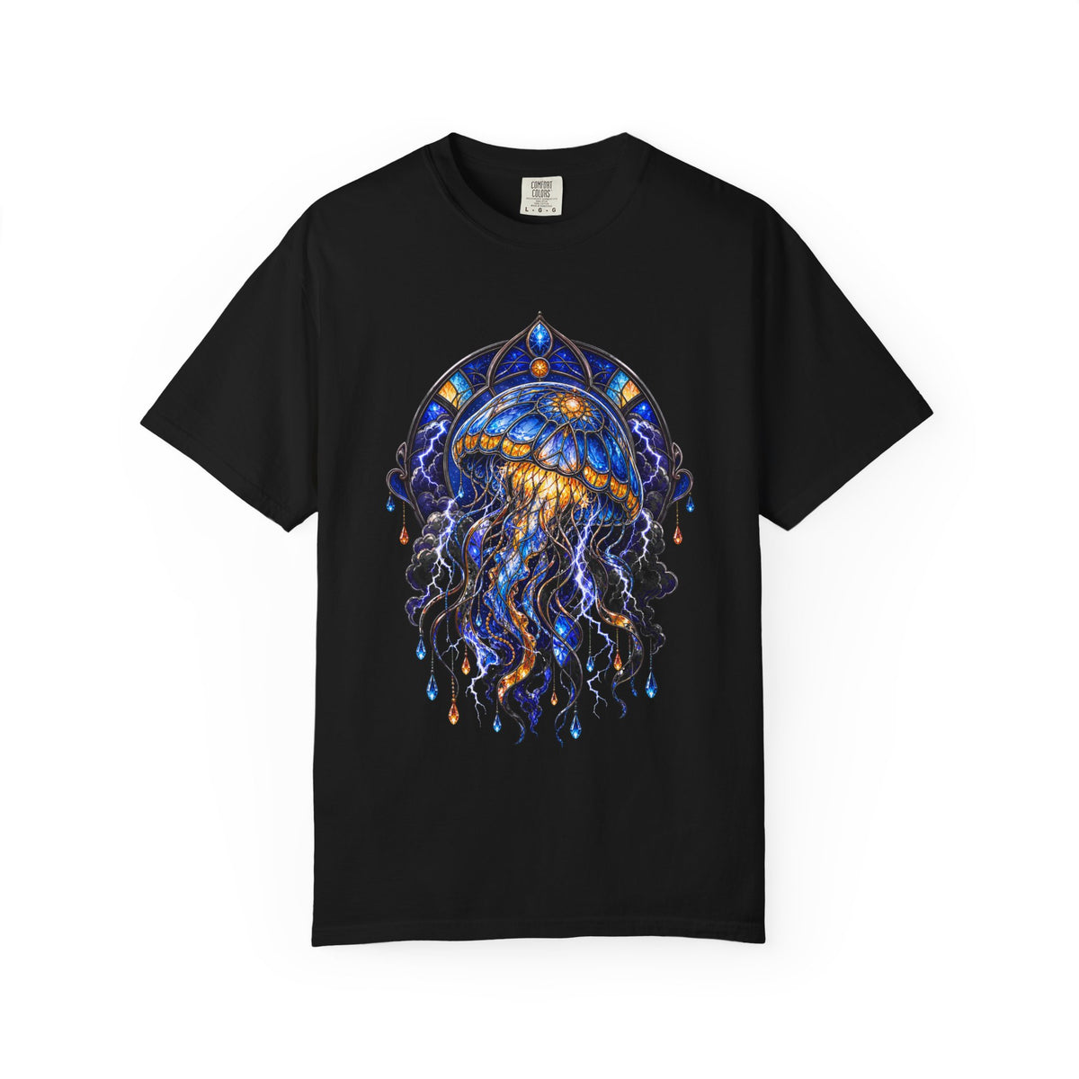 Stained Glass Thunder Jellyfish T-Shirt Graphic