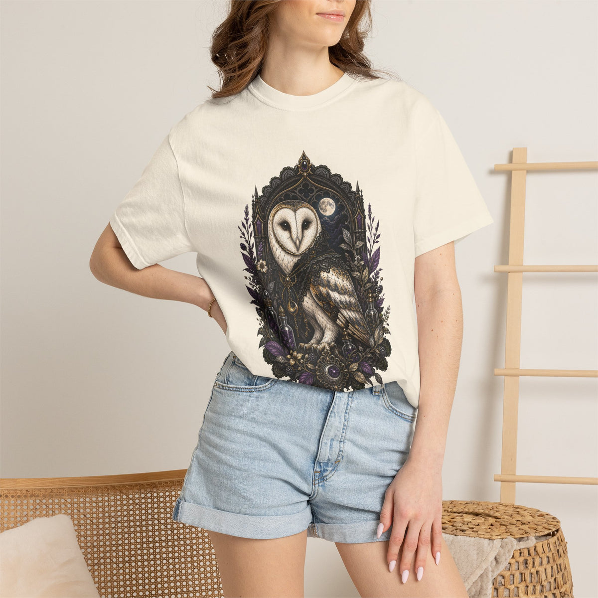Gothic Lace Barn Owl Apothecary Graphic Tee