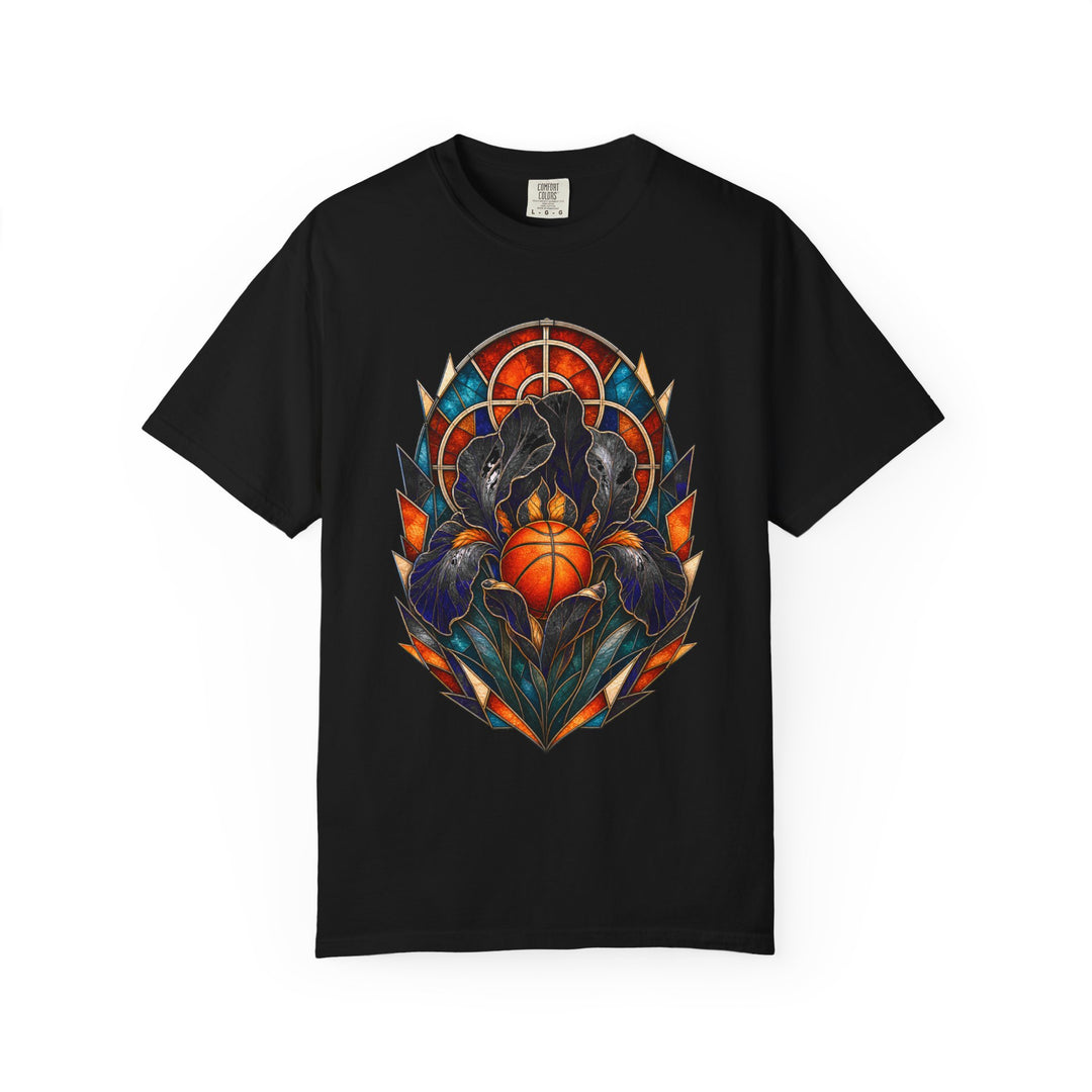 Stained Glass Basketball Iris T-Shirt Graphic