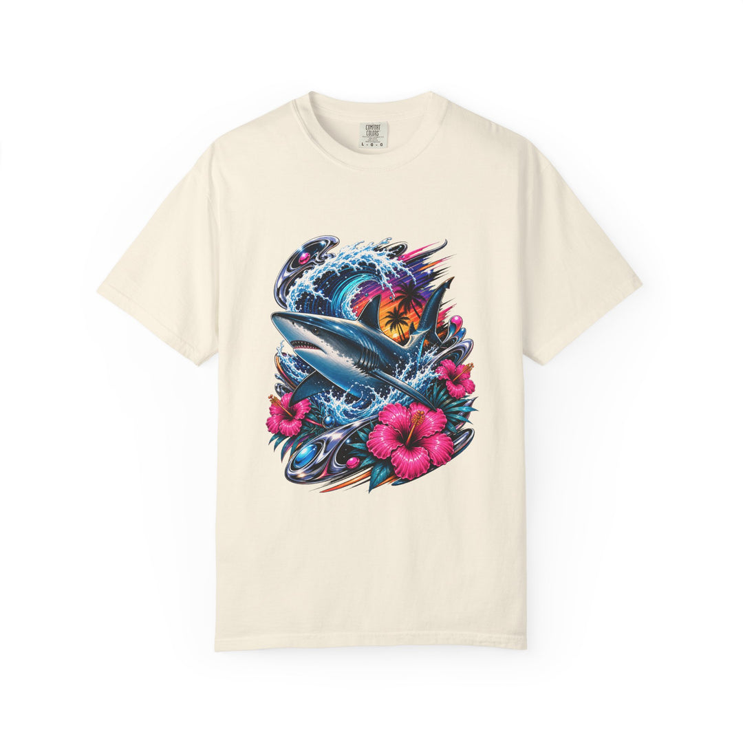 Y2K Surf Hibiscus Shark T-Shirt Graphic