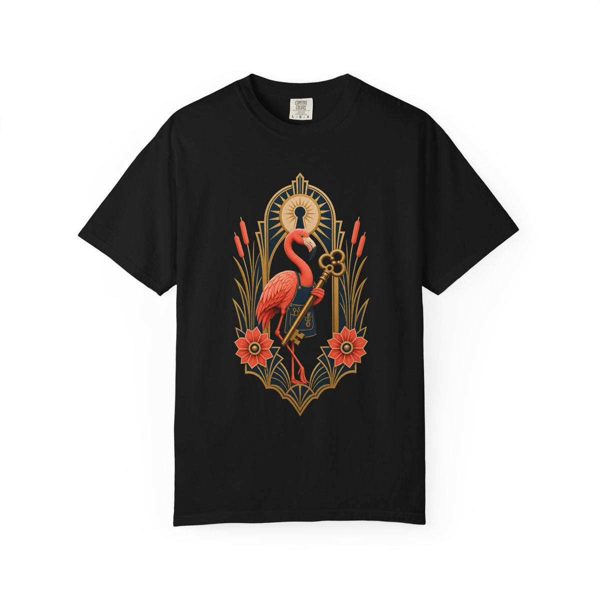 Coral Flamingo Locksmith Graphic Tee