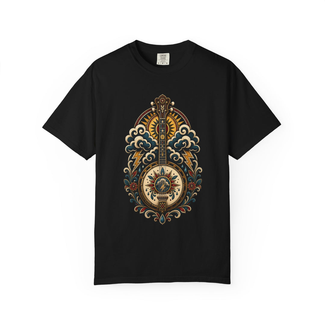 Folk Tattoo Weather Banjo T-Shirt Graphic