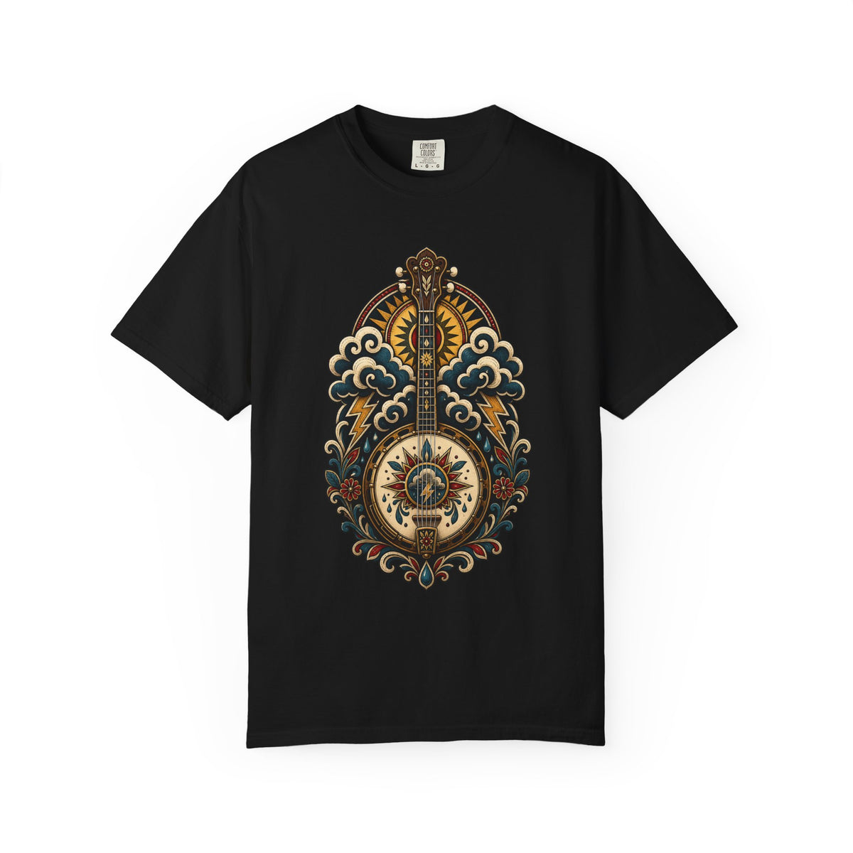 Folk Tattoo Weather Banjo T-Shirt Graphic
