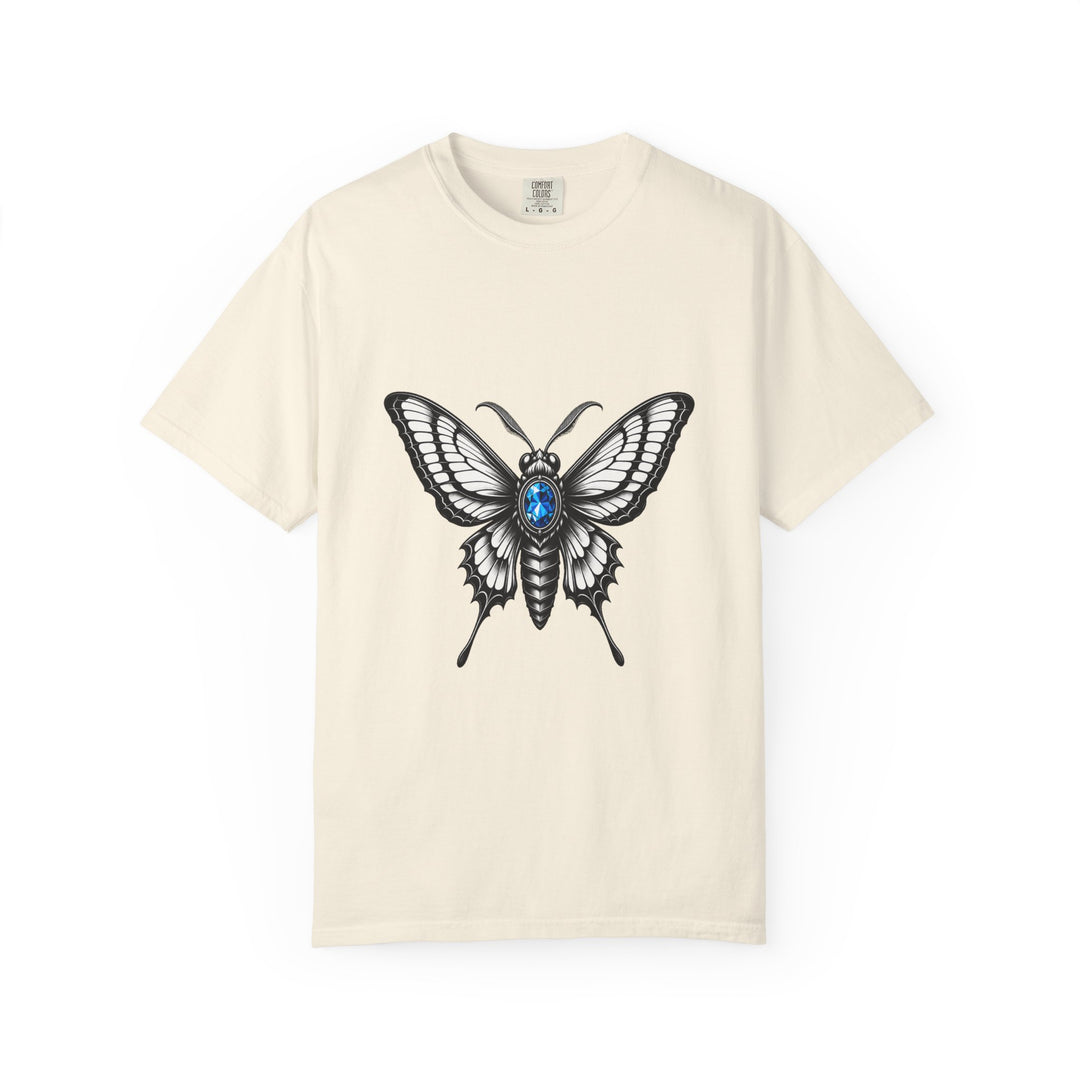 Blue Gem Gothic Moth T-Shirt Graphic