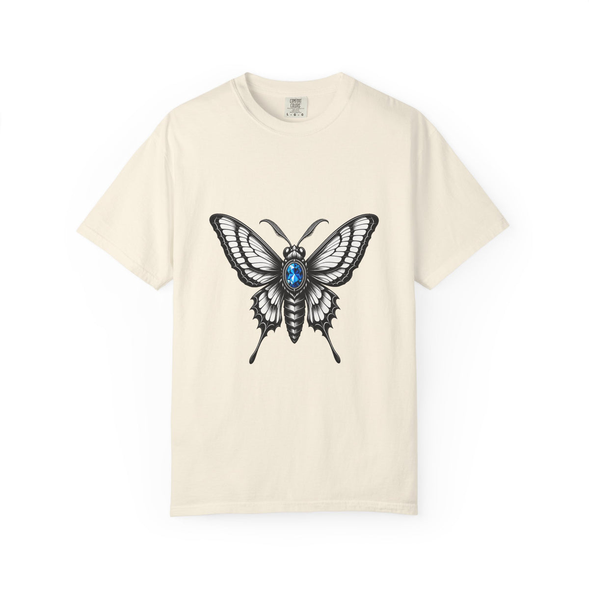 Blue Gem Gothic Moth T-Shirt Graphic