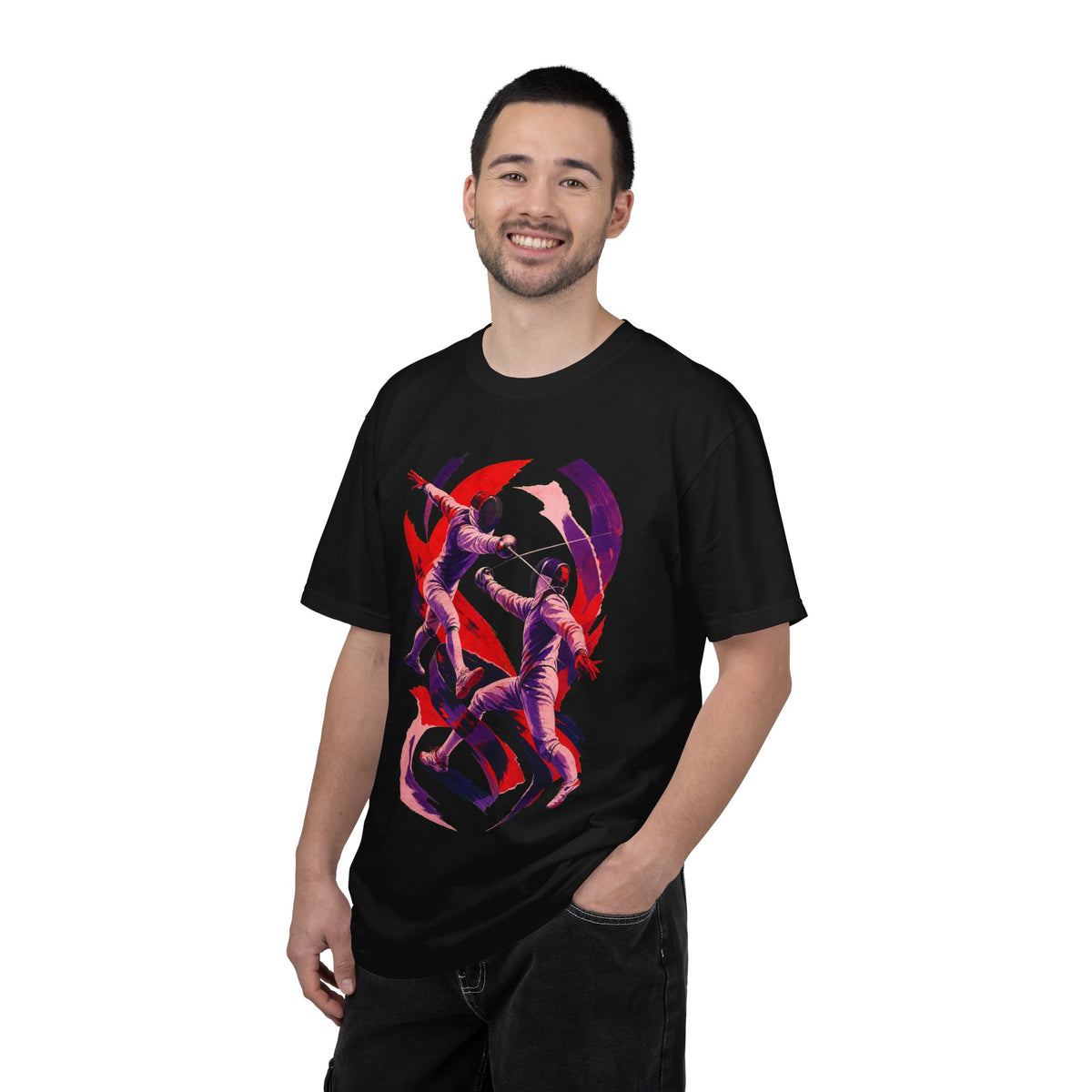 Red Violet Fencing Duel Graphic Tee