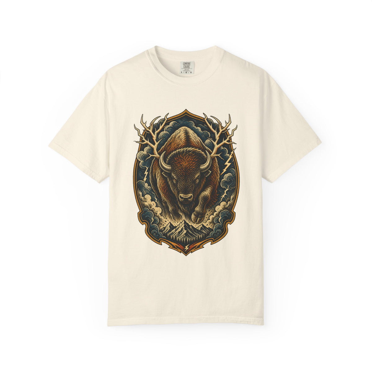Woodcut Thunder Bison Graphic Tee