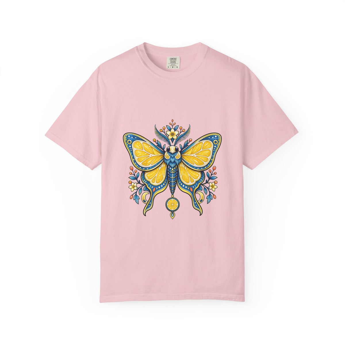 Cerulean Lemon Moth Emblem T-Shirt Graphic